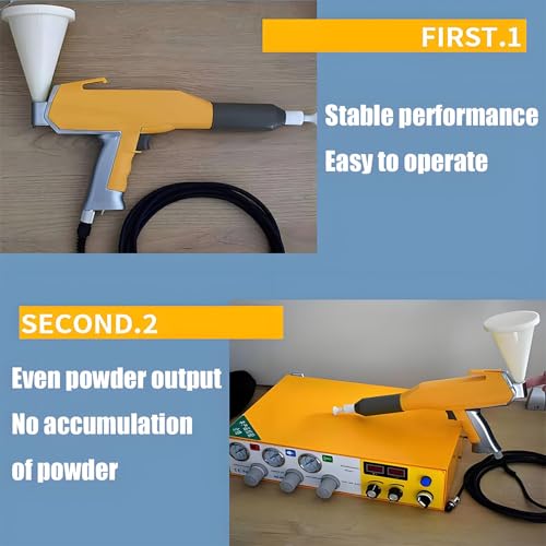 Kit de Pistola de Pintura por Pulverización Electroestática, de Recubrimiento, Cubeta de Polvo de 1L de Capacidad, Consumo Máximo de Aire 13,2 m³/h (0,4 MPa),