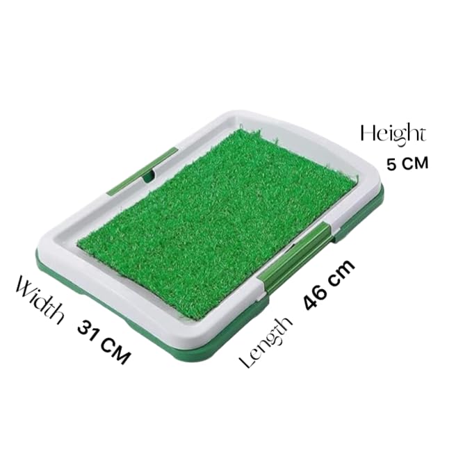 Image of Dog Toilet Mat - Reusable Artificial Grass Potty Training Pad for Dogs & Puppies | Portable Indoor Outdoor Pet Toilet, Easy Clean Puppy Pee Pad, Synthetic Turf Potty Mat (46x31x5CM)