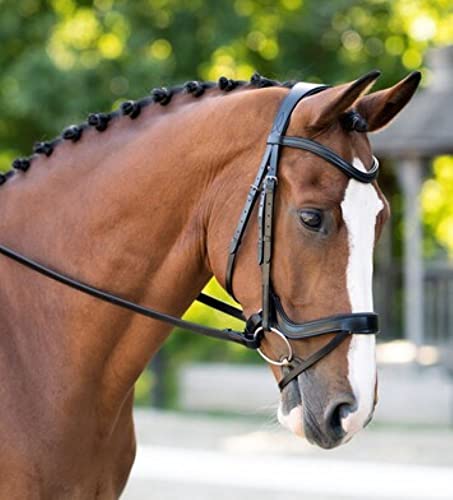 KL Select Black Oak Palm Ergonomic Dressage Bridle Black Full Size
