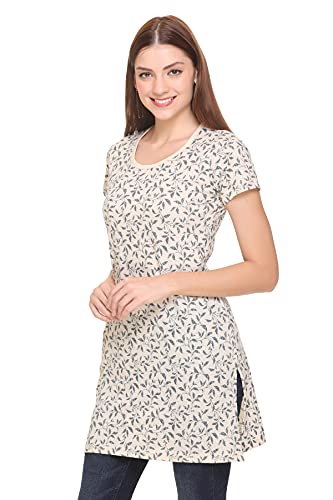Image of In Love Women's Printed Cotton Plus Size Longline T-Shirt Half Sleeve with Pockets Pack of 2