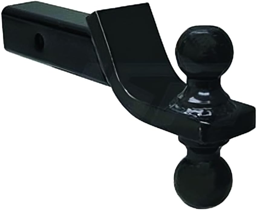 Rareelectrical OEM Grade Dual Ball Towing Mount Compatible with Buyers Products 1803210 1-7/8" and 2" Welded Balls 2" Drop 2" Receiver 6000 Lbs Gtw Truck SUV Black Powder Coat