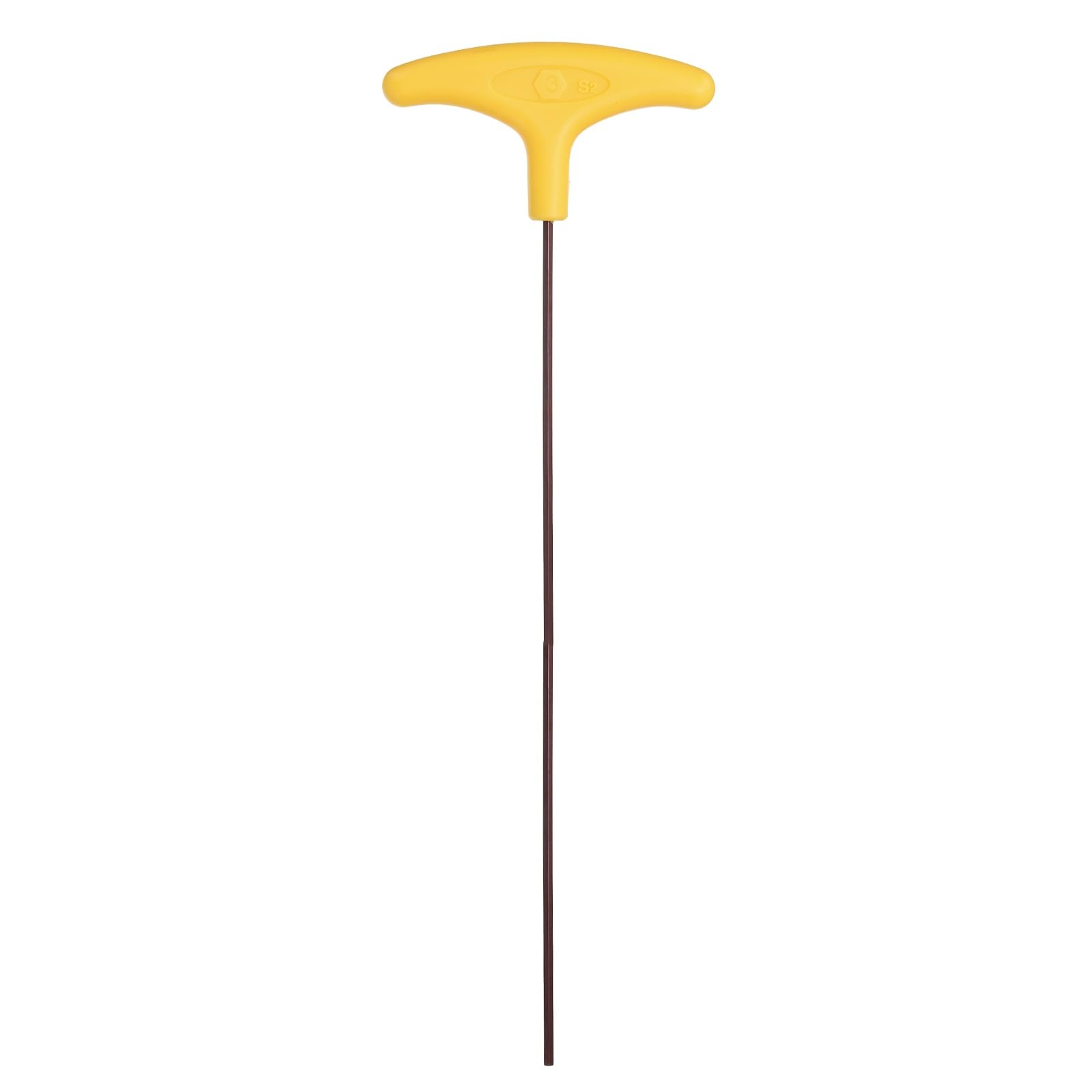 sourcing map T-Handle Hex Key Wrench 3mm Metric S2 Steel Extra Long Arm Yellow T-Key Flat End Inner Hexagon Spanner Repairing Tool for Home Auto Maintenance Bike Motorcycle Repair