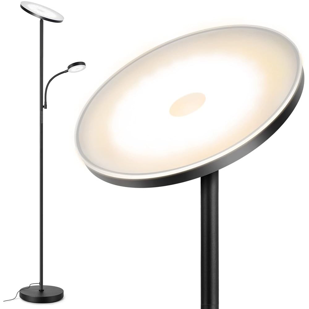 wonderlamp Lámpara de pie LED Niela CCT Dim (30+6W). Luz regulable, control táctil.