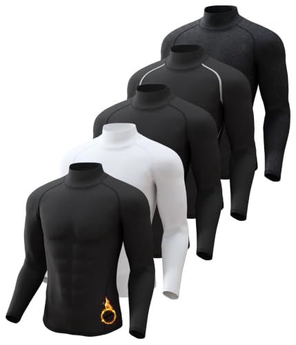 Image of Men's Thermal Shirts Mock Turtle Neck Long Sleeve Cold Weather Base Layer