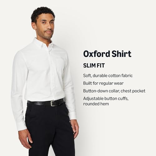 Image of Amazon Essentials Men's Long-Sleeve Pocket Oxford Shirt