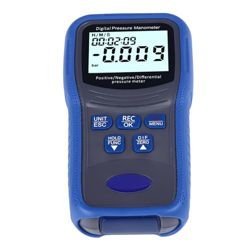 Natudeco Digital Differential Pressure Meter 11 Selectable Units Manometer Digital Pressure Gauge for Pressure System Calibration and Troubleshooting