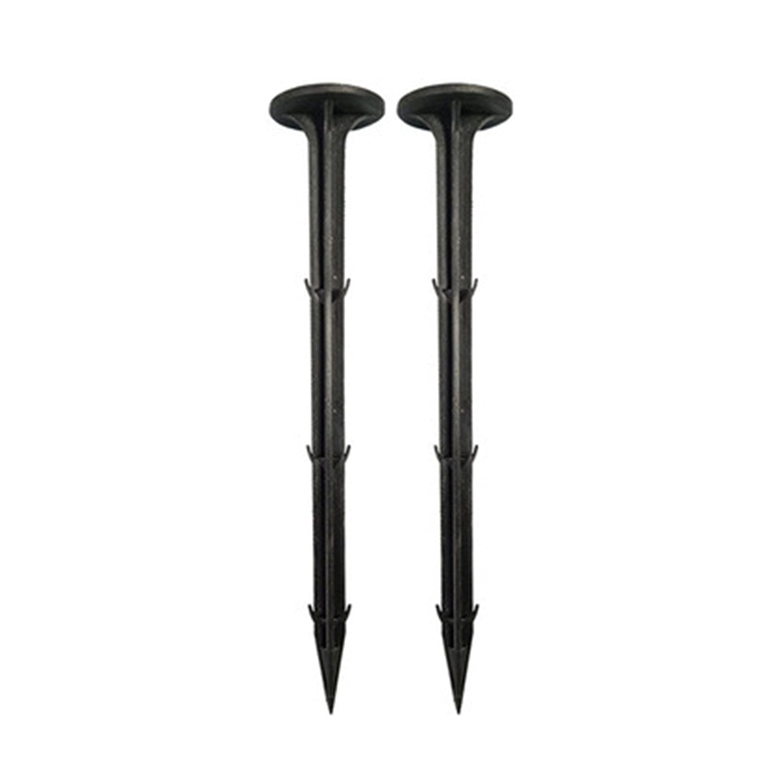 100 estacas de plástico negro para tienda de campaña de jardín de 20 cm, anclajes de tela para control de malezas, geotextil y mantillo, clavijas de jardín duraderas para asegurar la cubierta del