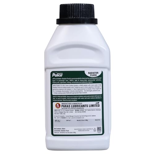 Image of PALCO Radiator Flush & Cleaner 250ml, Cleaning Fluid for Car, Truck & Tractor - Removes Rust, Scale, Lime Deposits & Sludge - Restores Cooling Efficiency - Compatible with All Coolants