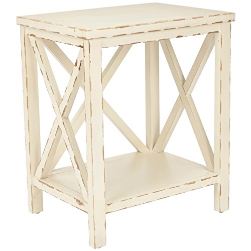 Safavieh American Homes Collection Mia Distressed Ivory End Table #TOP22