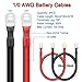 Amfuujoy 2PCS 1/0 AWG 0 Gauge 12 Inch Battery Cables with 3/8