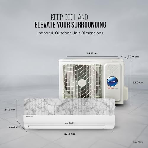 Image of Lloyd Stylus 1 Ton 3 Star Wi-Fi Inverter Split AC, 2026 New Star Rated (Changeable Fascia, 6 in 1 Convertible, Cools Up To 54C, Automatic Humidity, DG Mode, Ice Clean, Wood & Marble, GLS12V3ASNMR)