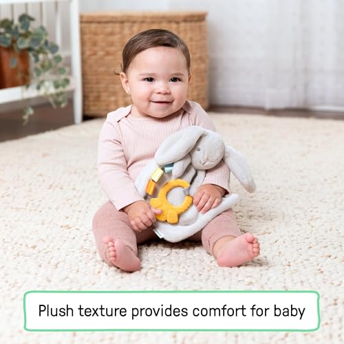 Image of Ingenuity Cozy Sylvi Plush Lovey Baby Teether - Soothe Gums - Self Soothing - Plush Bunny - Ages 0M+ (Pack of 2)