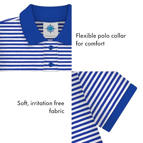 Creative Knitwear College Baby Striped Polo Shirt Short Sleeve - Team Logo, Multiple Colors, Unisex (2T-4T)4