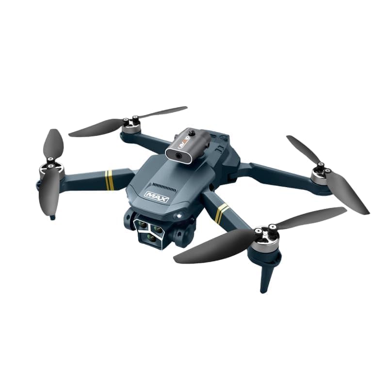 JELDROP Y3 MAX Drone unfolded, showing propellers, motors, camera, and obstacle avoidance sensors.