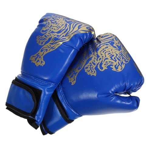 Guantes de kickboxing Hemobllo de poliuretano azul con diseño transpirable