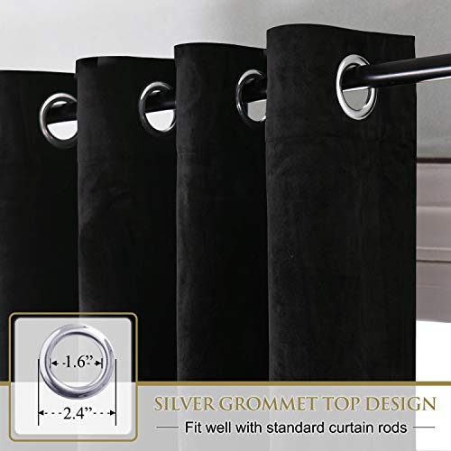 PONY DANCE Black Velvet Curtains 52x90 Inch - Image 2