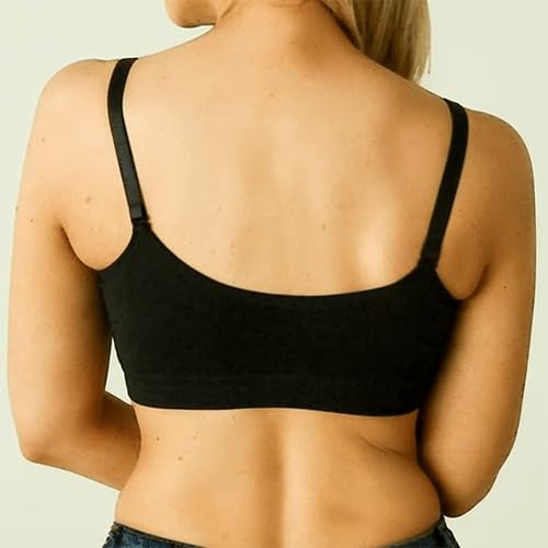 Image of Scoopneck Seamless Bras for Women | Wireless Full Coverage Push Up Womens Sports Bra | One Size /Large