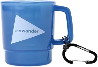 and wander アンドワンダー and wander logo PP mug (blue)