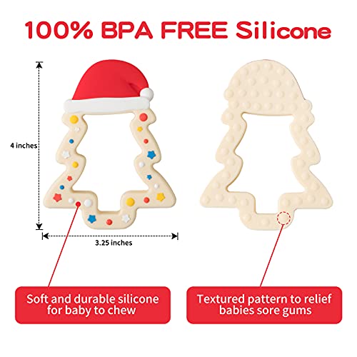 Image of Jimibaby Christmas Teether - Teething Toy for Baby Boys & Girls, Ideal Stocking Stuffer, Comes with Gift Package (Christmas Hat)