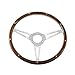 14'' Classic Riveted wooden steering wheel with 6 bolt and Horn Button