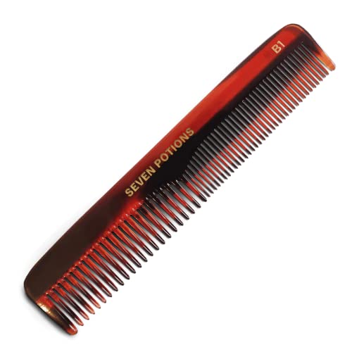 Seven Potions Pettine da Barba - Per Tutti i Tipi di Barbe - Ideale Anche Come Pettine per Baffi e Capelli - Realizzato a Mano - 14,5 cm