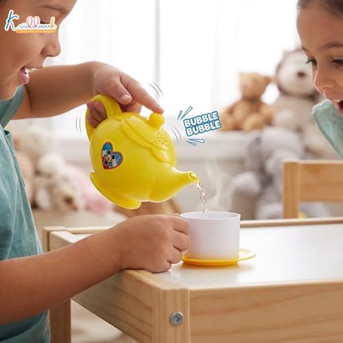 Image of Disney Mickey Mouse Tea Playset-12-Piece Kids Tea Party Set with Electronic Kettle, Boiling Sound & Light Effects-Educational Pretend Play Kitchen Toy for Toddlers, Boys & Girls Aged 3+