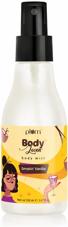 Plum BodyLovin' Smokin' Vanilla Body Mist | Long Lasting Spicy Fragrance for Women & Men With Honeysuckle, Musk | High on Fun | Travel-Friendly Perfume Spray 150 ml