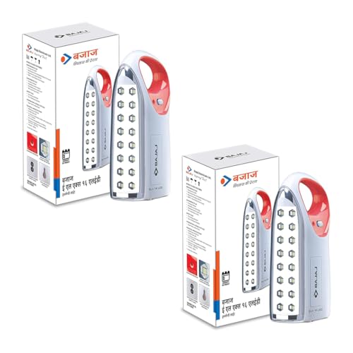 Image of Bajaj ELX 16 LED RED Emergency Light (Pack of 2, Red)