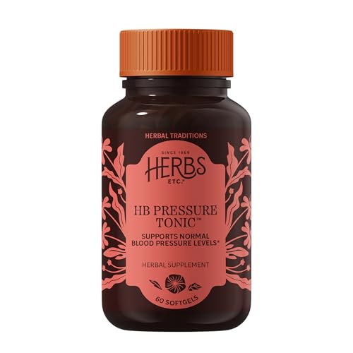Herbs Etc. HB Pressure Tonic Softgels - Herbal Supplement for Cardiovascular Health & Healthy Circulation - Linden, Hawthorn & European Mistletoe - Gluten-Free & Organic - 60 Count (60 Servings) Herbs Etc. HB Pressure Tonic Softgels - Herbal Supplement for Cardiovascular Health & Healthy Circulation - Linden, Hawthorn & European Mistletoe - Gluten-Free & Organic - 60 Count (60 Servings)