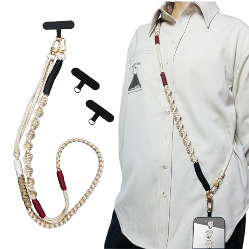 [Kukefa] スマホショルダーストラップ【2025新登場編み込み】 肩掛け 首掛け 携帯ストラップ 110～130長さ調整可能 スマホネックストラップ 携帯ストラップ ショルダー頑丈 全機種対応 スマホ落下防止 (ペッジュー)