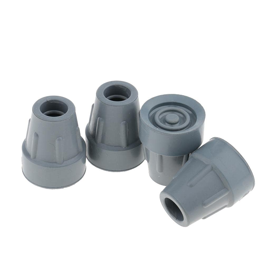 Generic Rubber Cane Tip Set, Pack of 4, as described, Grey