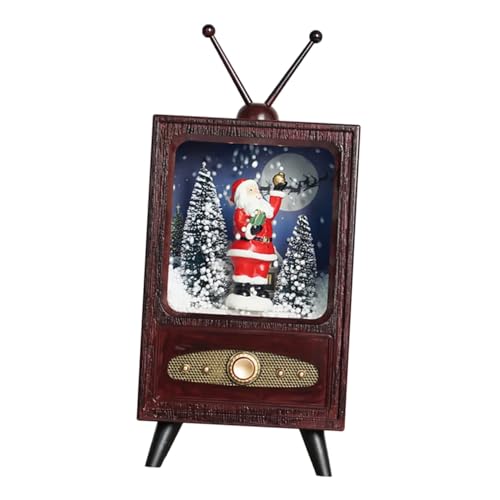 Mini Télévision Rétro de Bureau Marron pour Décoration de Noël - 2