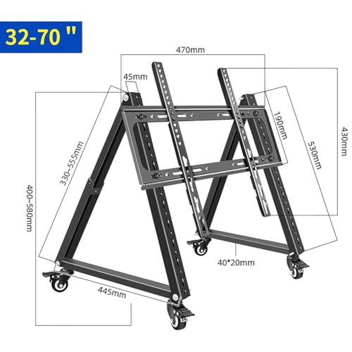 Soporte móvil para TV de piso con ruedas ajustable y resistente miniatura 6