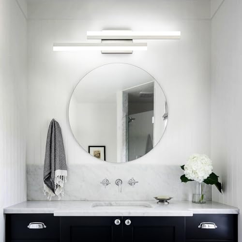 Image of PRESDE 24 Inch LED Vanity Light Brushed Nickel Bathroom Light Fixtures Over Mirror Modern Bath Lighting Bar 5CCT