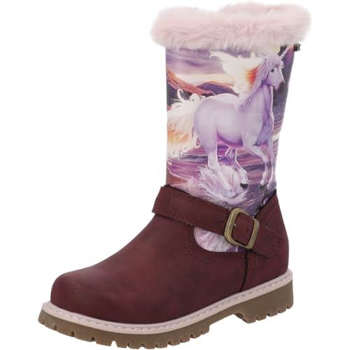Salesin G Ankle Boots Girls Kids - Waterproof Boots Made of Durable PU Leather - Warm Lined for Cold Days - Unicorn Design - Stylish & Comfortable