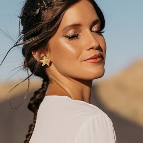 Starfish Shell Stud Earrings for Women Gold Silver Chunky Seashell Drop Dangle Earring Beach Summer Themed Jewelry3