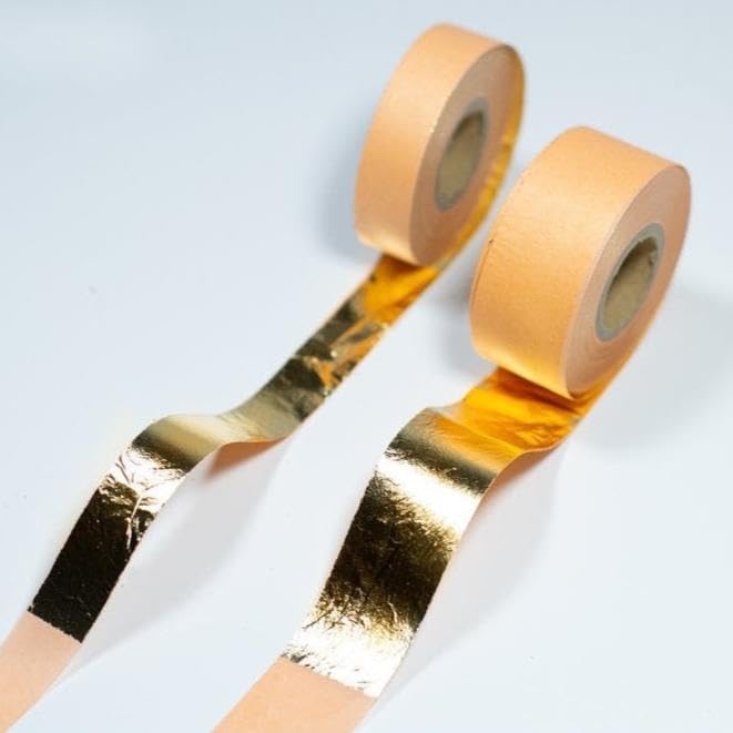 Tropical Glitz Automotive-Grade Gold Imitation Leaf Roll – Seamless Metal Foil for Pinstriping, Borders & Gilding on Cars, Motorcycles, Helmets, Canvas, Wood, Metal and More (1'x1/2"x164')