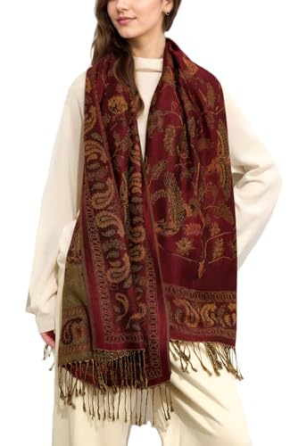 Achillea Reversible Festival Pashmina Rave Scarf, Shawls and Wraps for Evening Dress, Indian Scarves for Women
