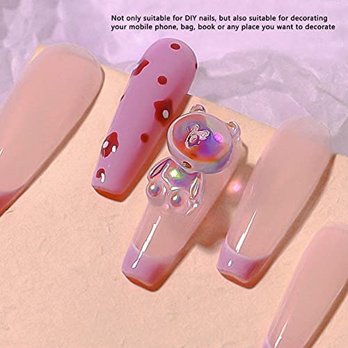 Shopping Spree Acessórios de unhas de urso 3D, decorando sua bolsa de celular, pingentes de unhas de