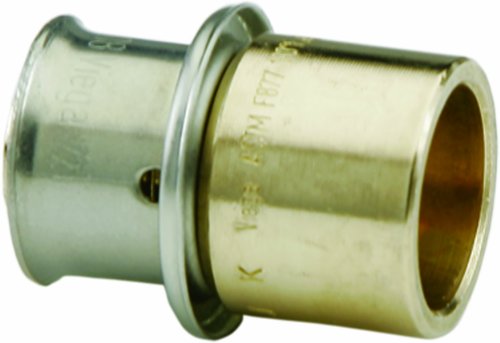 Viega 92060 PureFlow - Adaptador de tubo de presión PEX de bronce con hembra de 1 pulgada por 1 pulgada x 1 pulgada x cobre, 100 unidades