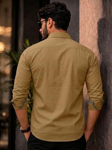 Image of Amazon Brand - INKAST Cotton Shirt for Men | Regular Fit Full Sleeve Casual Shirt | Stylish Formal Office Wear Shirts for Men | Soft Comfortable Breathable Cotton Fabric | Fashionable Office Wear