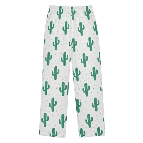 ZZXXB Cacti Plant Boys Long Pants Soft Trousers Elastic Waist Kids Lounge Bottoms with Pockets S-XL