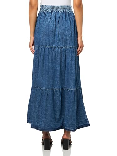 Angie Women's Printed Maxi Tiered Skirt with Slit2