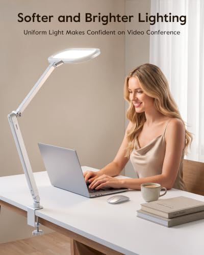 Image of LitONES LED Desk Lamp with Clamp and Stepless Remote, Dual-Sided Soft Light