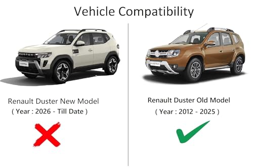Image of Auto Hub Car Cover Compatible with Renault Duster (Model : 2018-2025) with Mirror Pocket, Soft Cotton Lining, Duster Car Cover Waterproof - Yellow-Black