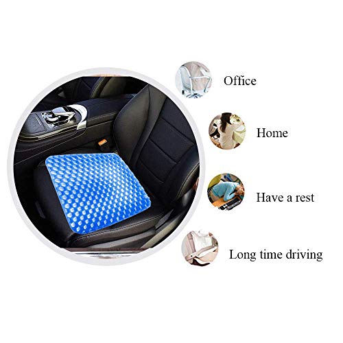 POVAST Gel Seat Cushion, Seating Pad Double Layer Honeycomb Cushion for Car Driver Home Office Chair Wheel Chair Truck Butt Hip Support Sitting Pillow, Tailbone Sciatic Nerve Spine Pain Relief (Navy) - Thumbnail 4
