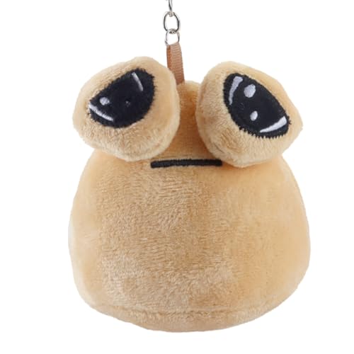 Gurtt Pou Plush Alien Filled Key Ring Filled Cartoon Keyring Anime Figures Pendant Bags Accessories Birthday Gifts Key Ring Yellow