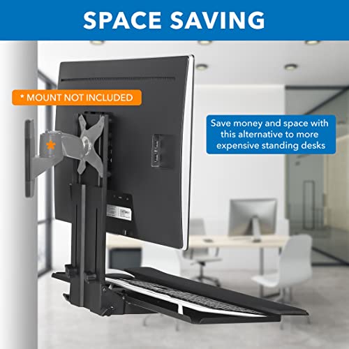 Image of Mount-It! Monitor and Keyboard Wall Mount, Height Adjustable Standing VESA Keyboard Tray, 25 Inch Wide Platform with Mouse Pad (MI-7915)
