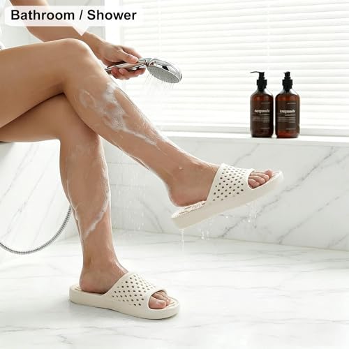 Image of Xomiboe Shower Shoes Men Quick Drying Women Shower Sandals Non-Slip Comfortable House Slippers Bathroom Hotel Flip Flops Slides With Students Gym