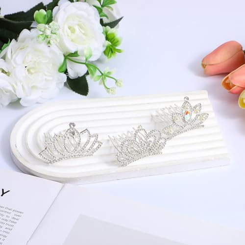 3 Pcs Mini Tiara Small Crown Hair Clip miniatura 7